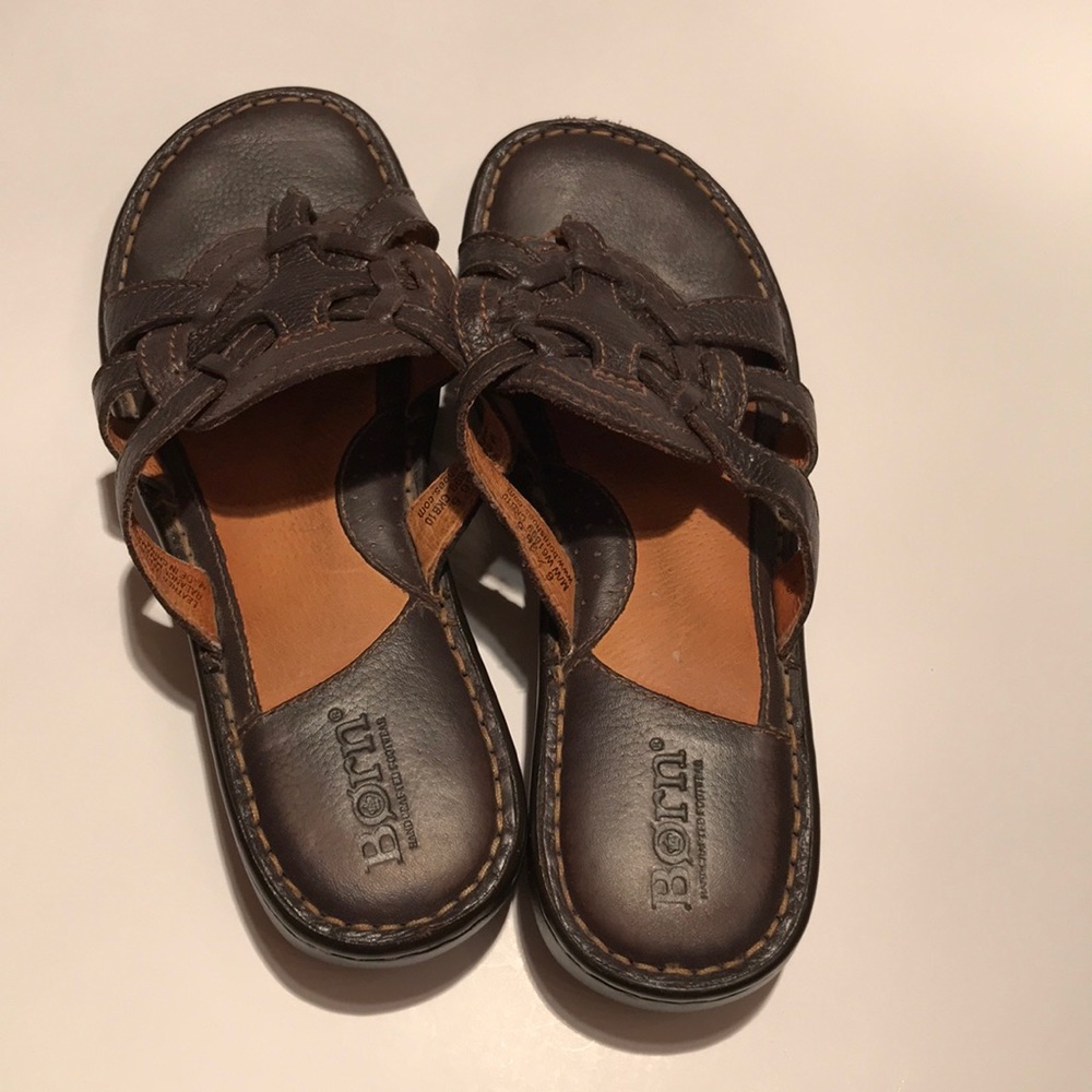 BORN sandals brown thong casual 6 shoes - Picture 3 of 10